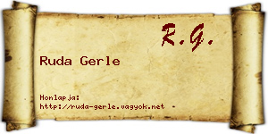 Ruda Gerle névjegykártya